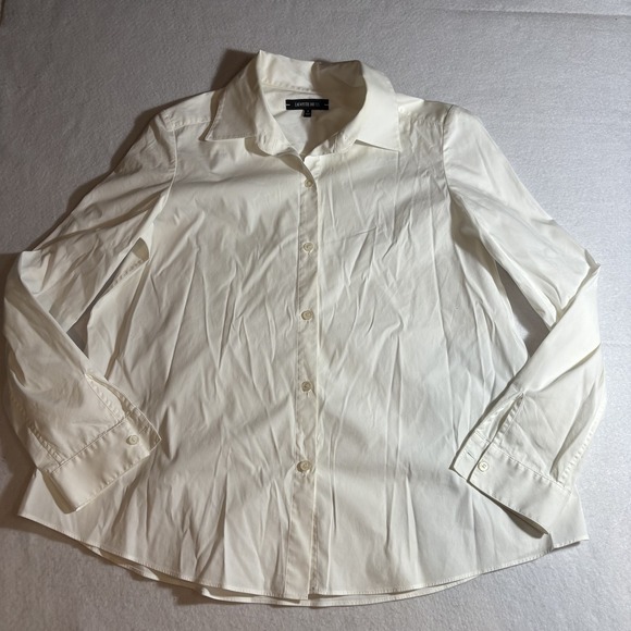 Lafayette 148 Shirt Womens 6 Button Up Long Sleeve Stretch Classic Work Top - Picture 1 of 6